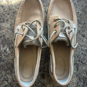 Sperry Light Tan & Beige Two-Tone Boat Shoes